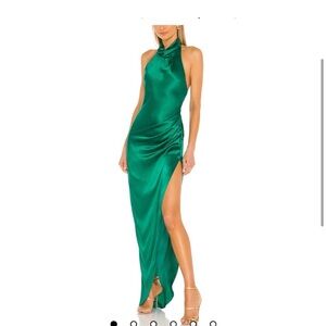 Amanda Uprichard Emerald Green Halter Dress